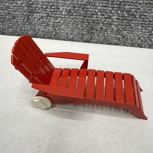 Vintage IDEAL doll house miniature furniture red lawn pool lounge chair